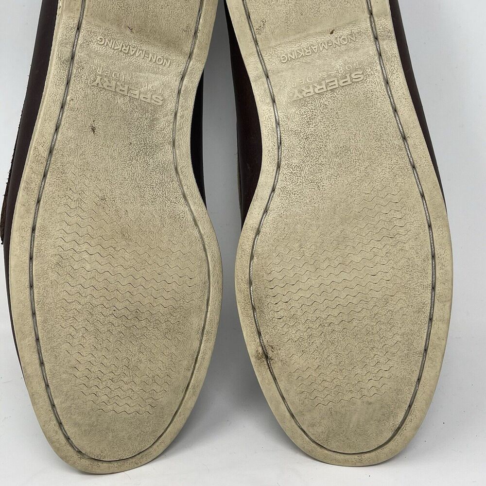 Sperry Top Sider Boat Shoes Mens 11 M Brown Leather Casual Two Eye Lace Up - Picture 16 of 16